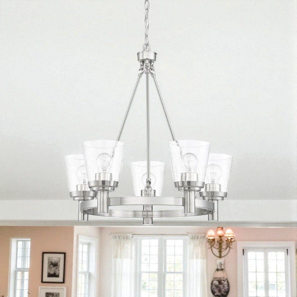 Sunset Lighting Riella 5-Light Mb Chandelier Clear Seeded Glass F24015-80