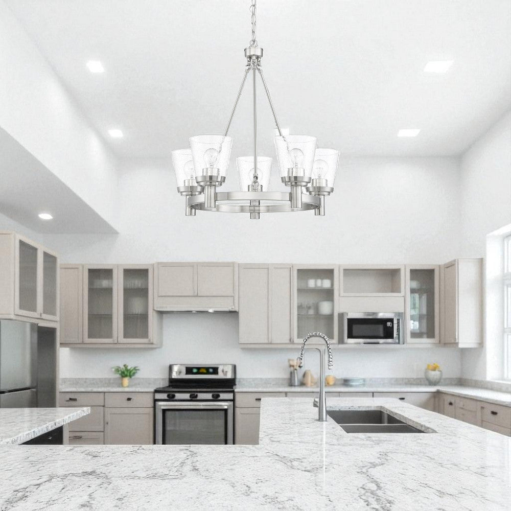 Sunset Lighting Riella 5-Light Mb Chandelier Clear Seeded Glass F24015-80