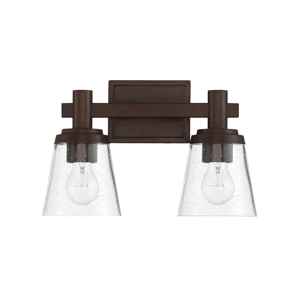 Sunset Riella 2-Light MB Vanity w/ Clear Seeded Glass Provincial Bronze F24102-64