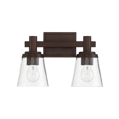 Sunset Riella 2-Light MB Vanity w/ Clear Seeded Glass Provincial Bronze F24102-64