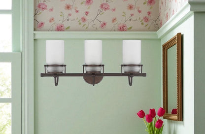 Sunset Qairo 3-Light MB Vanity 100W Frosted Seeded Provincial Bronze - F25103-64