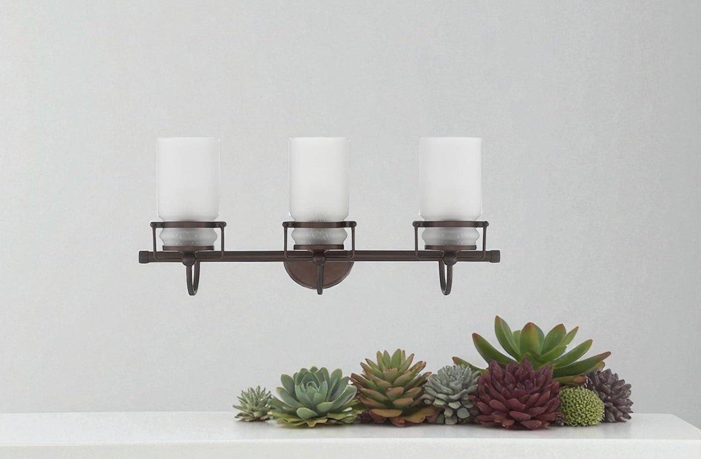 Sunset Qairo 3-Light MB Vanity 100W Frosted Seeded Provincial Bronze - F25103-64