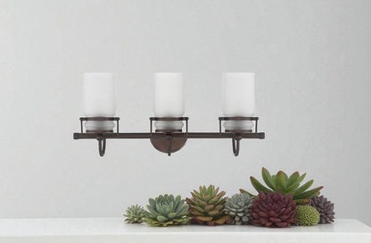 Sunset Qairo 3-Light MB Vanity 100W Frosted Seeded Provincial Bronze - F25103-64