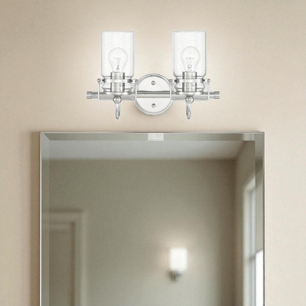Sunset Lighting Qairo 2-Light Mb Vanity w/ Clear Seeded Glass F25202-80