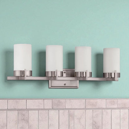 Sunset Lighting 4-Light Vanity Fixture Contemporary Satin Nickel Finish - F2864-80