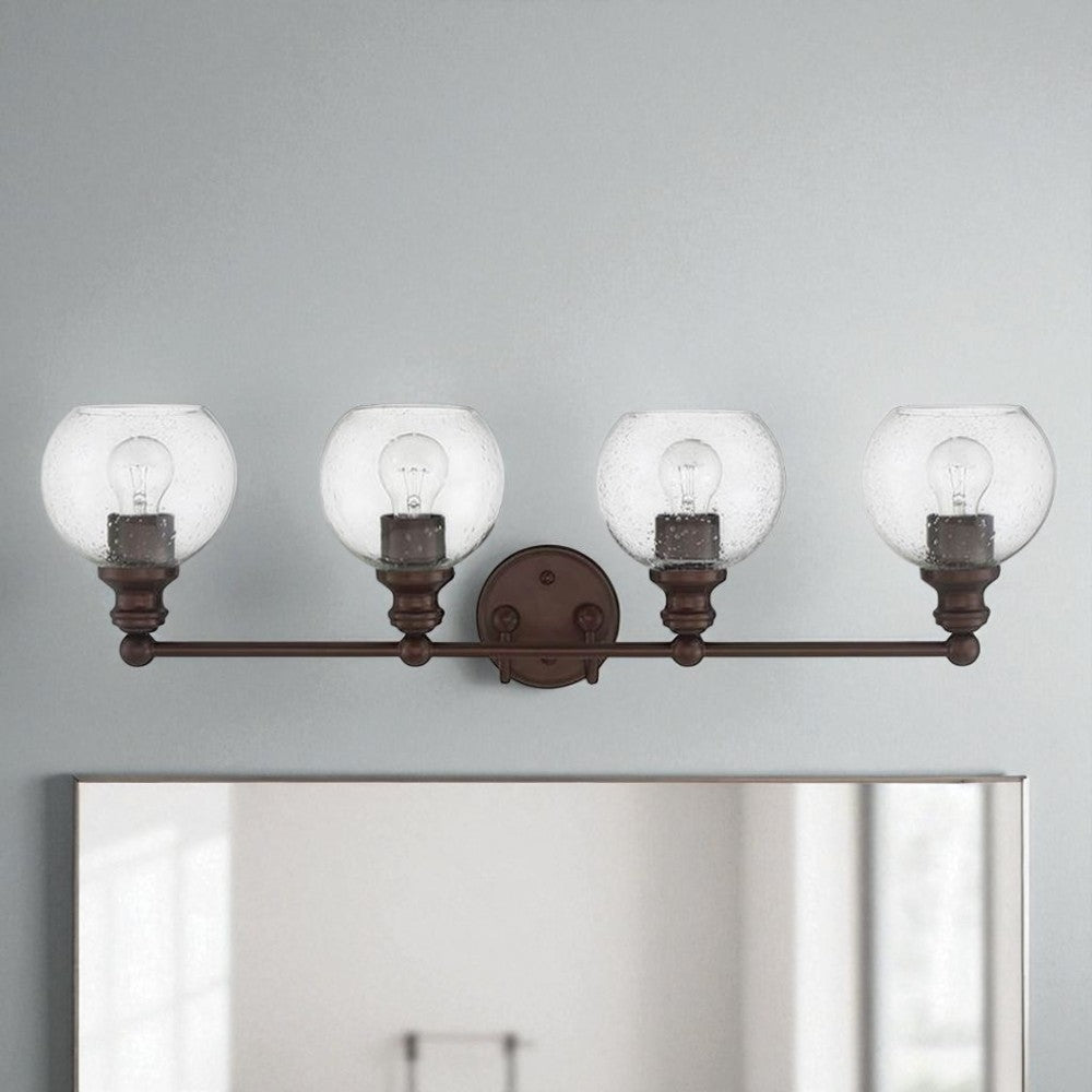 Sunset Lighting Oriana 4-Light Mb Vanity With Clear Seeded Glass F29014-64