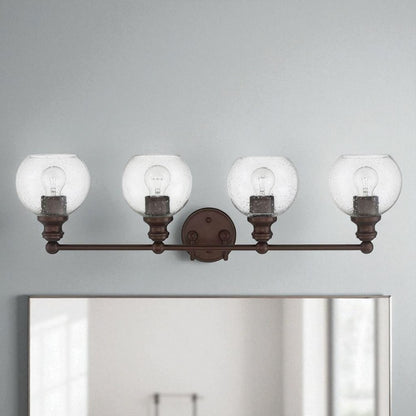 Sunset Lighting Oriana 4-Light Mb Vanity With Clear Seeded Glass F29014-64