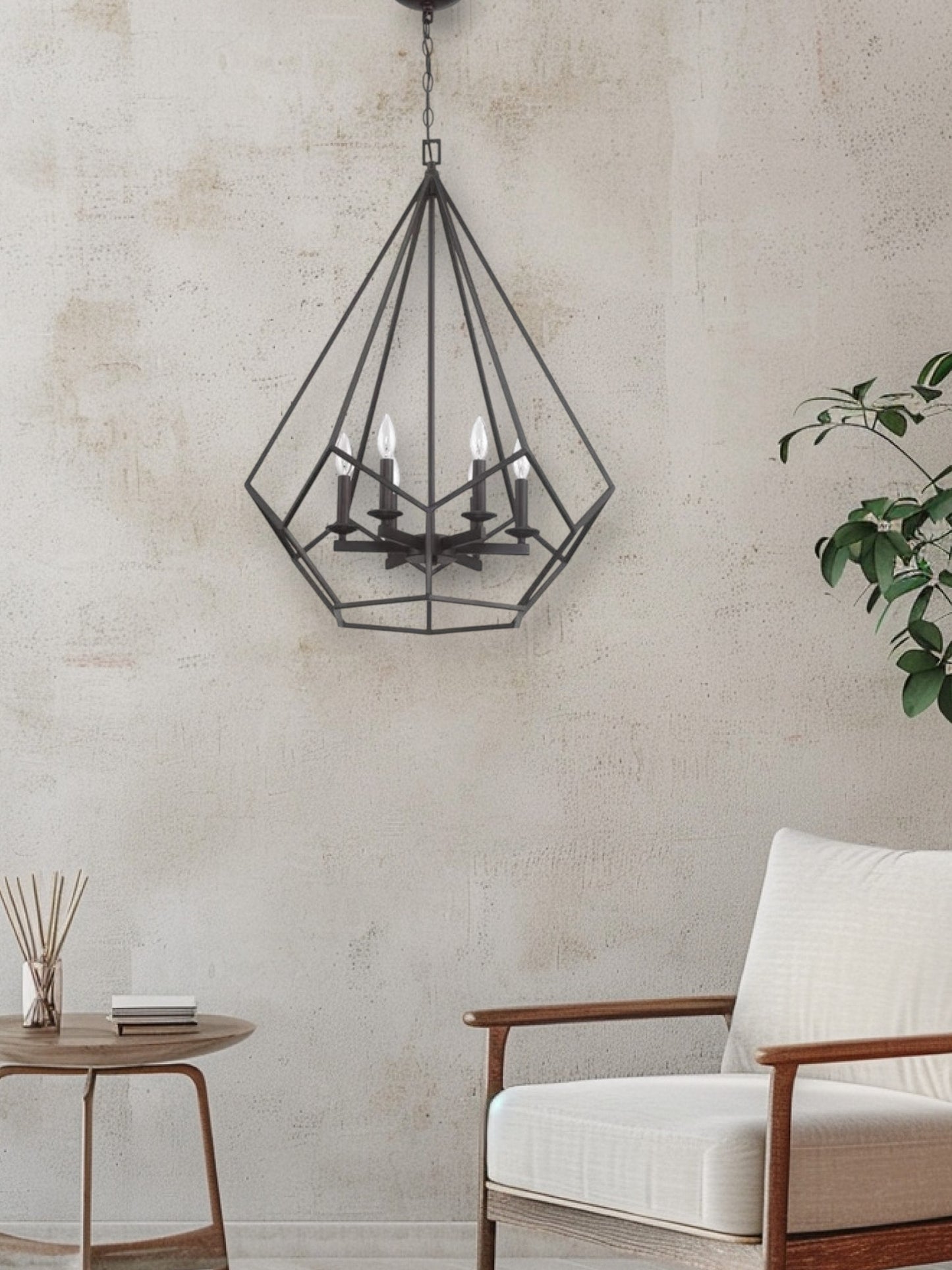 Sunset Lighting F3426-64 Lyric 6-Light Cage Pendant, 60W Dimmable Provincial Bronze Finish