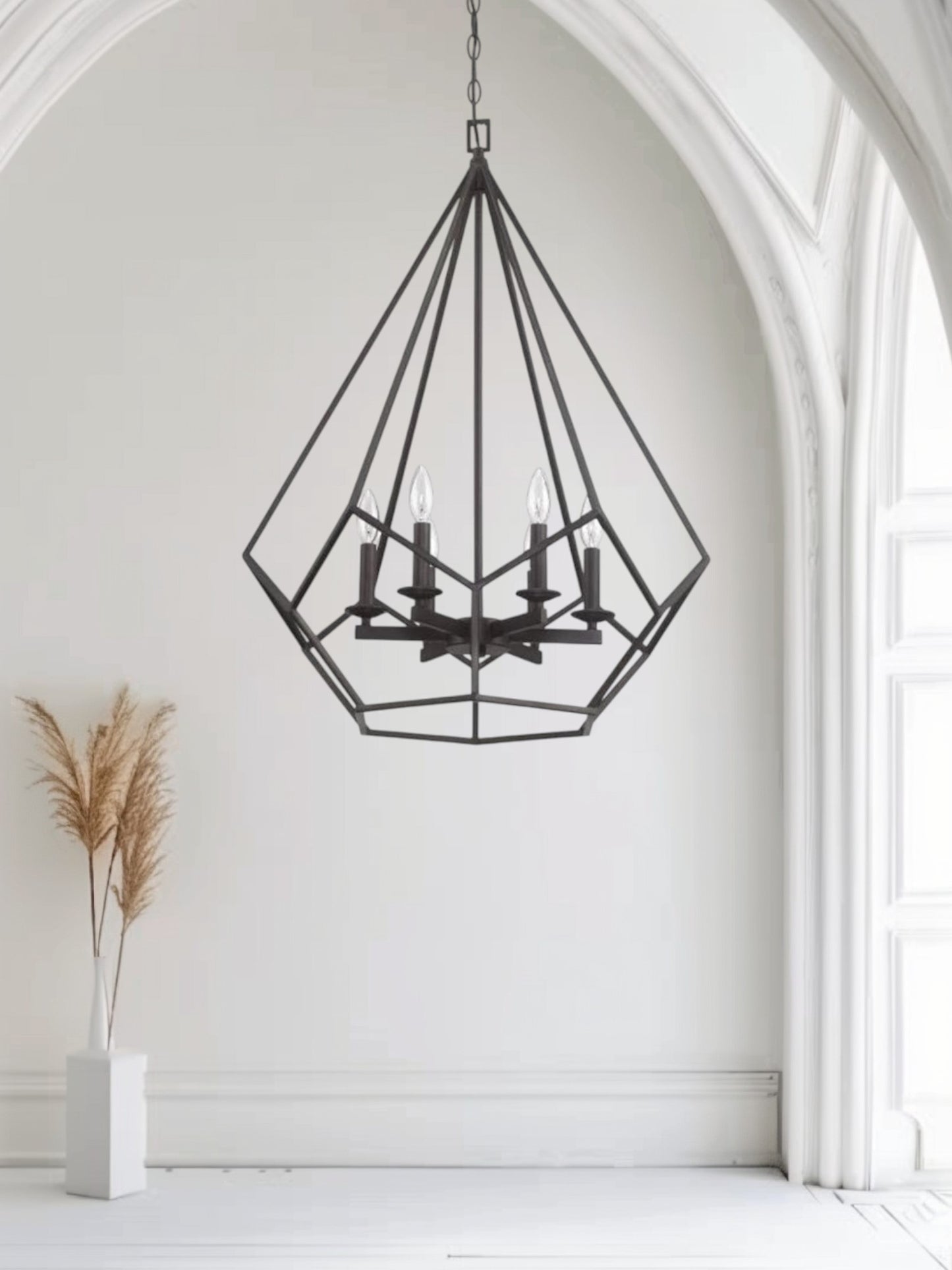 Sunset Lighting F3426-64 Lyric 6-Light Cage Pendant, 60W Dimmable Provincial Bronze Finish
