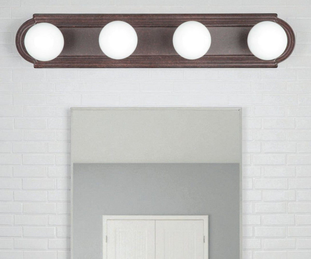 Sunset Lighting 4-Light 240W Bathroom Vanity Strip Raceway Bronze F3542-62