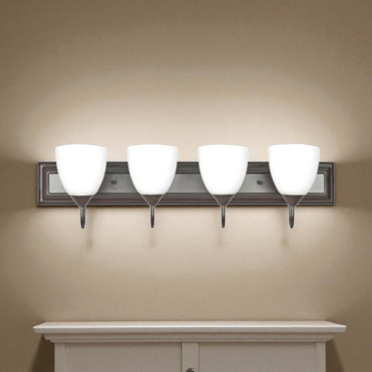 Sunset Lighting F3634-44 Vanity w/ Round Milk Glass, Oiled Bronze Finish