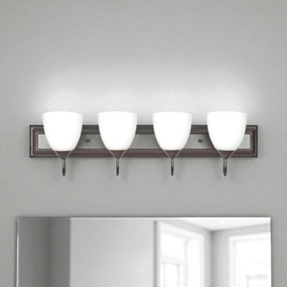 Sunset Lighting F3634-44 Vanity w/ Round Milk Glass, Oiled Bronze Finish