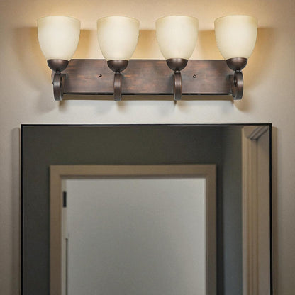 Sunset Lighting Provano 4-Light Vanity 100W w/ Buttercup Glass - Tique Finish - F5274-26