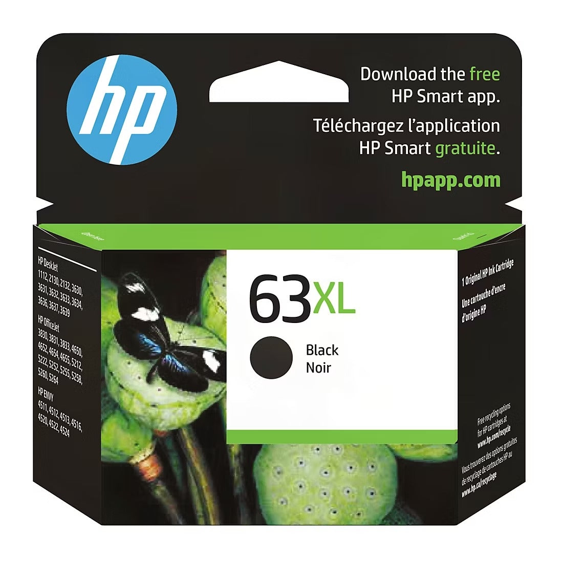 HP - 63XL High-Yield Ink Cartridge - Black F6U64AN#140