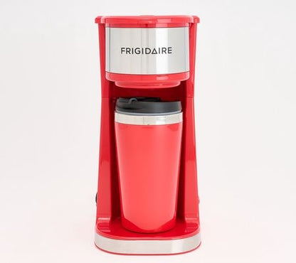 Frigidaire Stainless Steel Coffee Maker Single Cup Insulted Travel Mug ECMK095 420ml Capacity Red