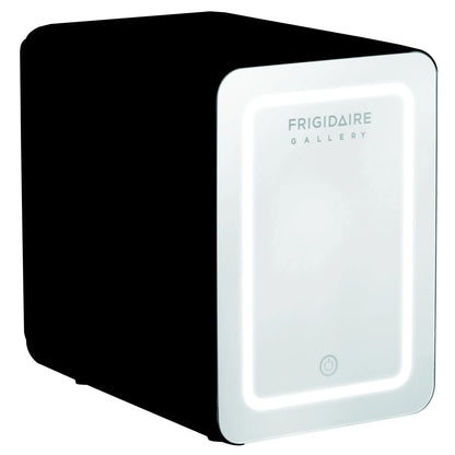 Frigidaire 12 in. 1 cu. ft. 9-Can 6-Liter Beauty Light Up Mini Refrigerator EFMIS209-BLACK includes 12v car adapter & 110v home power cord