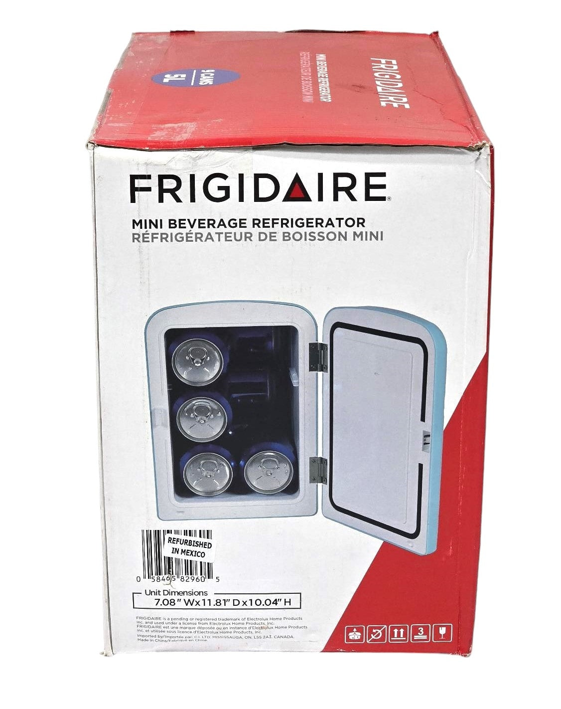 Frigidaire 9-Can 5-Liter Mini Retro Beverage Fridge Diamond Door EFMIS222-BLUE