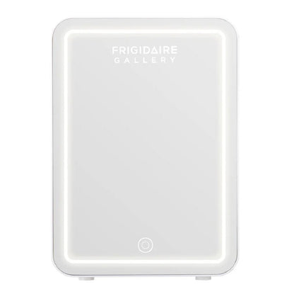 Frigidaire Gallery 9-Can or 6 Liter Beauty Lighted Mirror Fridge - White - Plugs into 12v car adapter or home outlet - EFMIS172-WHITE