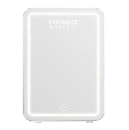 Frigidaire Gallery 9-Can or 6 Liter Beauty Lighted Mirror Fridge, White color, Plugs into 12v car adapter or home outlet - EFMIS172-WHITE
