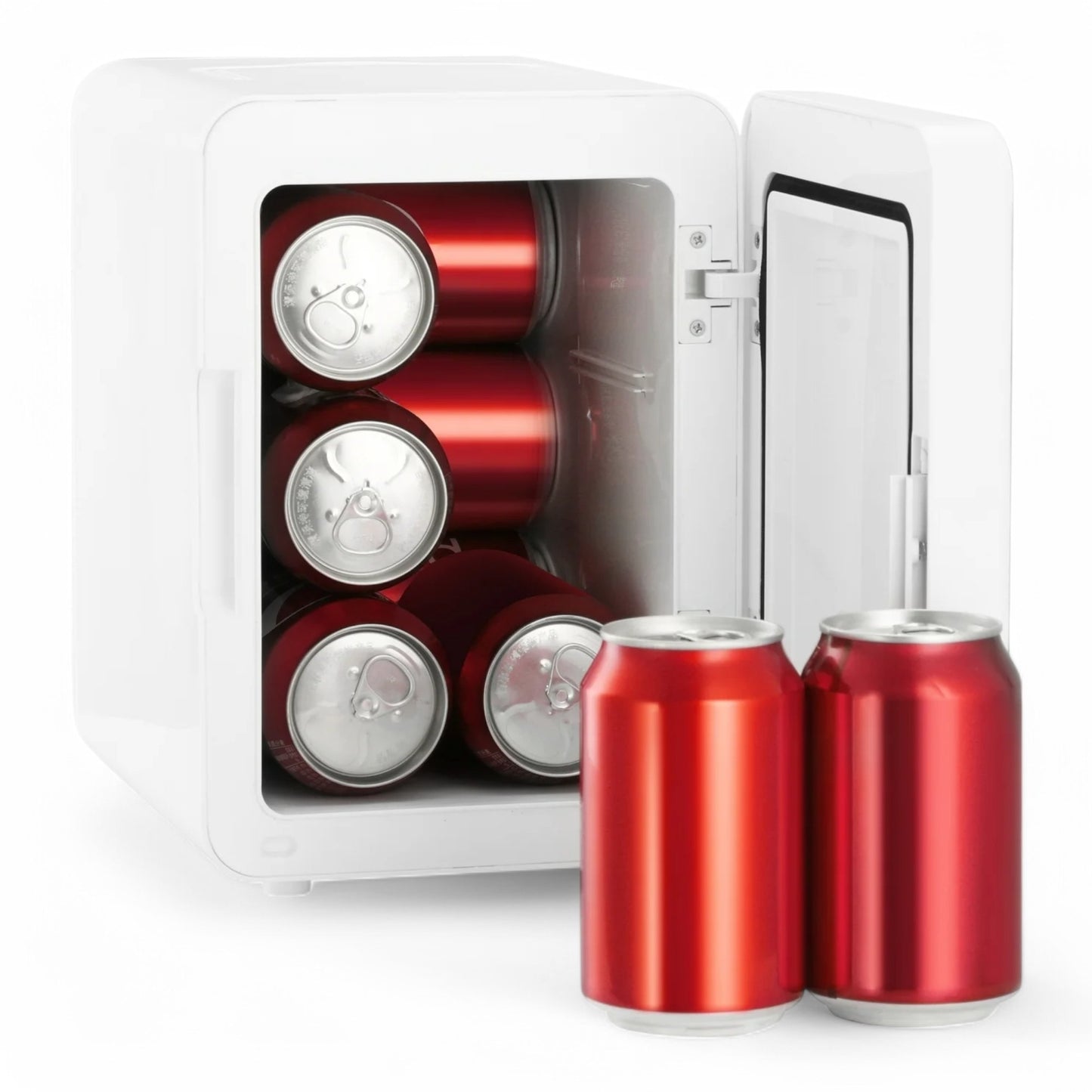 Frigidaire 12 in. 1 cu. ft. 9-Can or 6L Light Up Mini Fridge White, Cool retro design, Plugs into a 12-Volt car adapter or home outlet - EFMIS209-WHITE