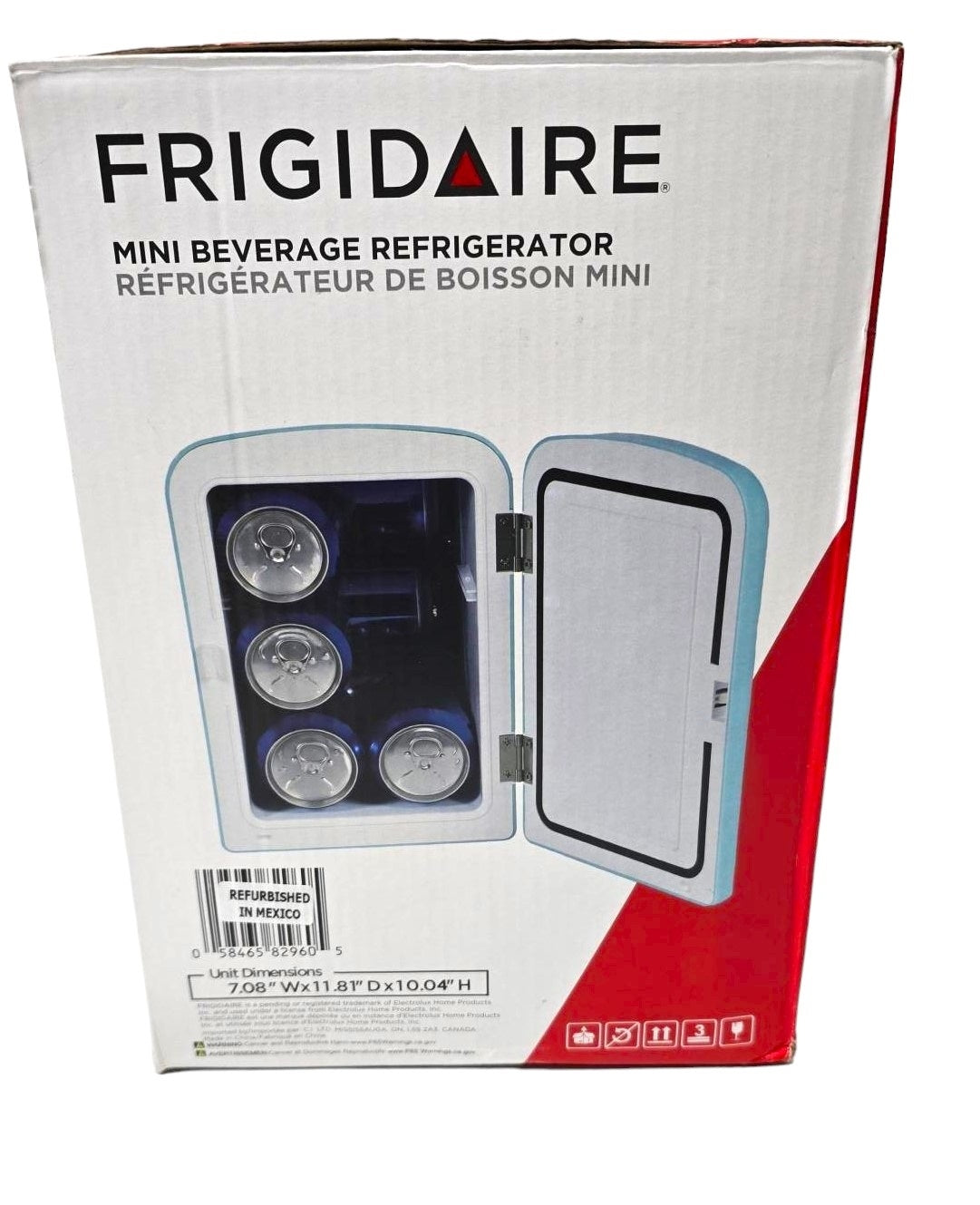 Frigidaire Mini Retro Beverage Fridge 9-Can 5-Liter Diamond Door EFMIS222-BLUE