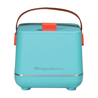 Frigidaire 6-Can Retro Top-Opening Portable Beverage Mini Fridge/Cooler, Powered by 110-volt AC wall outlet or vehicle's 12-volt battery - EFMIS308-BLUE