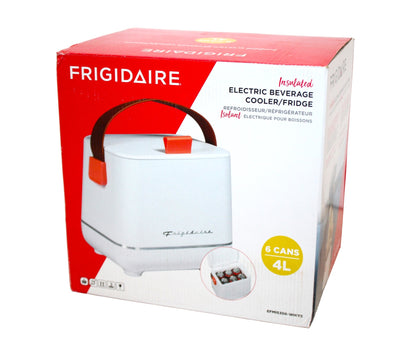 Frigidaire 6-Can Retro Top-Opening Portable Beverage Mini Fridge/Cooler EFMIS308-WHITE Certified Refurbished