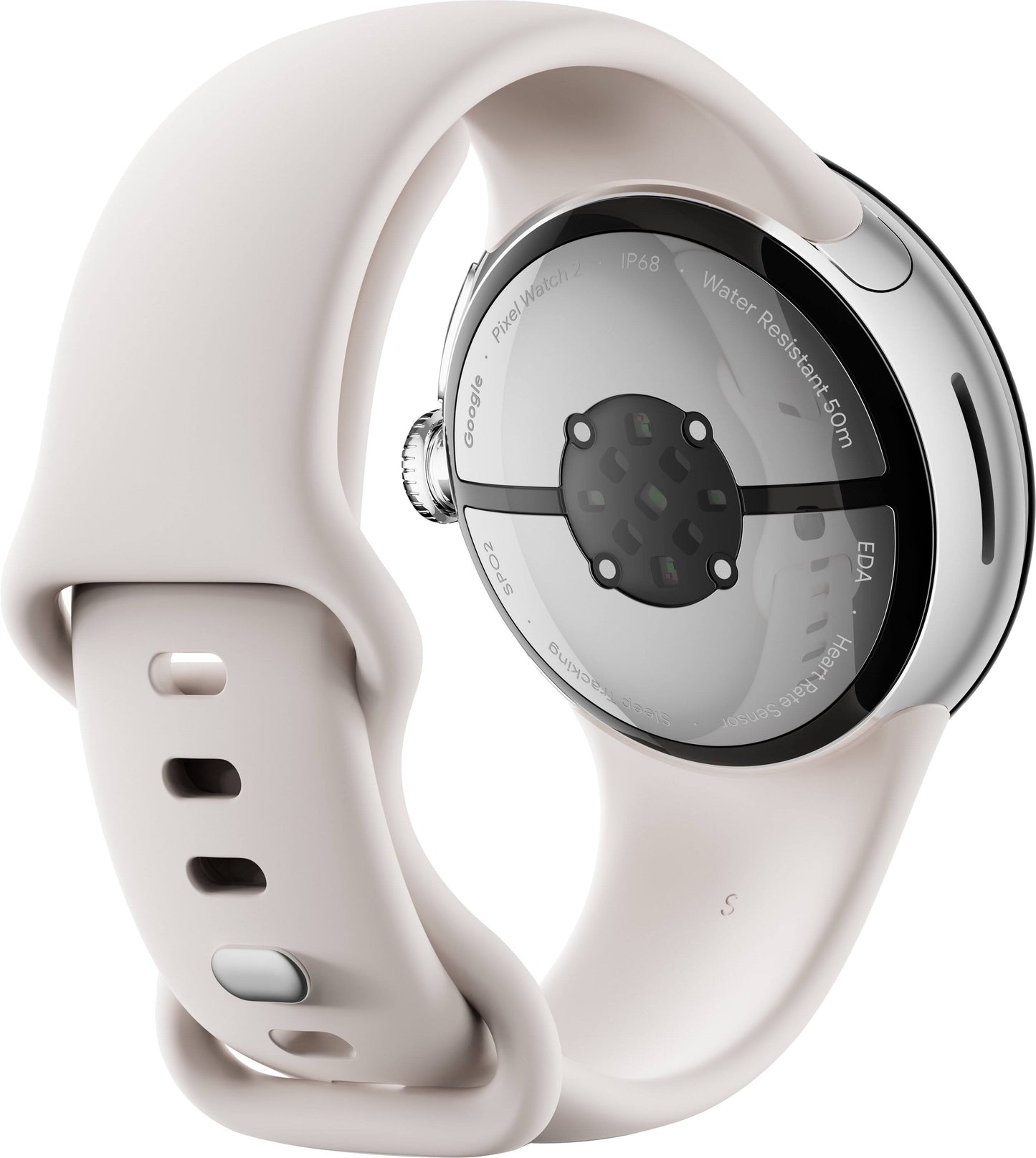 Google - Pixel Watch 2 Polished Silver Aluminum Case Smartwatch with Porcelain Active Band Wi-Fi - Polished Silver