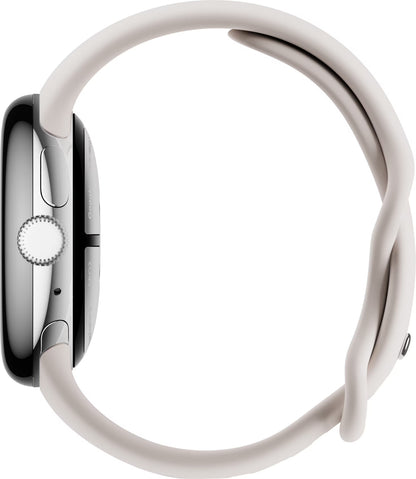 Google - Pixel Watch 2 Polished Silver Aluminum Case Smartwatch with Porcelain Active Band Wi-Fi - Polished Silver