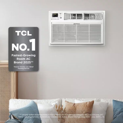 TCL - 550 Sq. Ft. 12,000 BTU Smart Through-the-Wall Air Conditioner with Wi-Fi and Remote - White H12T9E1-A