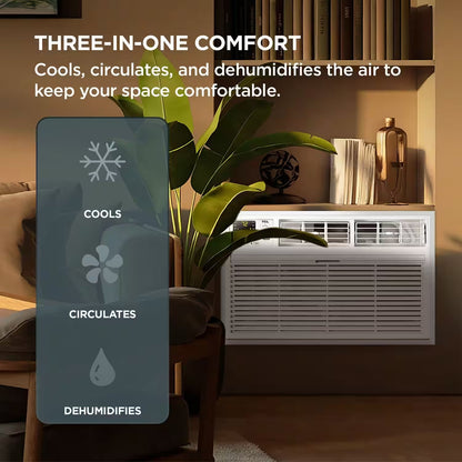 TCL - 550 Sq. Ft. 12,000 BTU Smart Through-the-Wall Air Conditioner with Wi-Fi and Remote - White H12T9E1-A