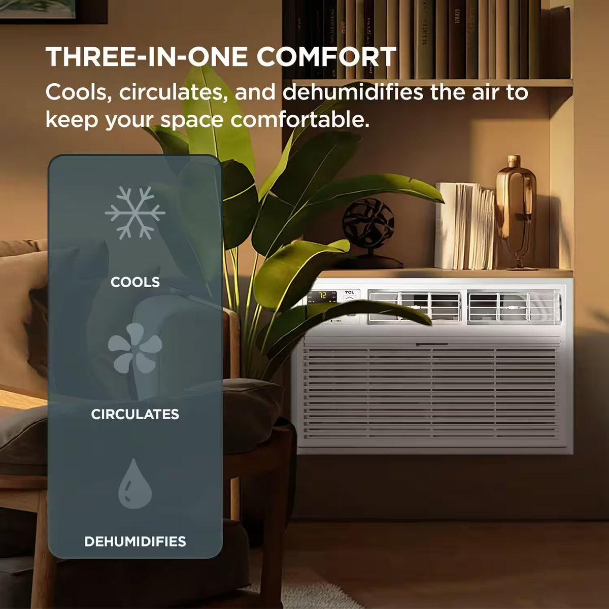 TCL 12,000 BTU, 550-Sq Ft, 115V White Thru-the-Wall Air Conditioner with Remote H12T9E1-A1