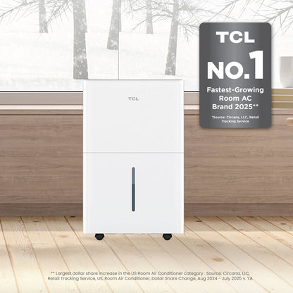 TCL - 4,500 Sq. Ft. 50 Pint Smart Dehumidifier with Pump, 15 Pint Bucket Capacity H50D46W