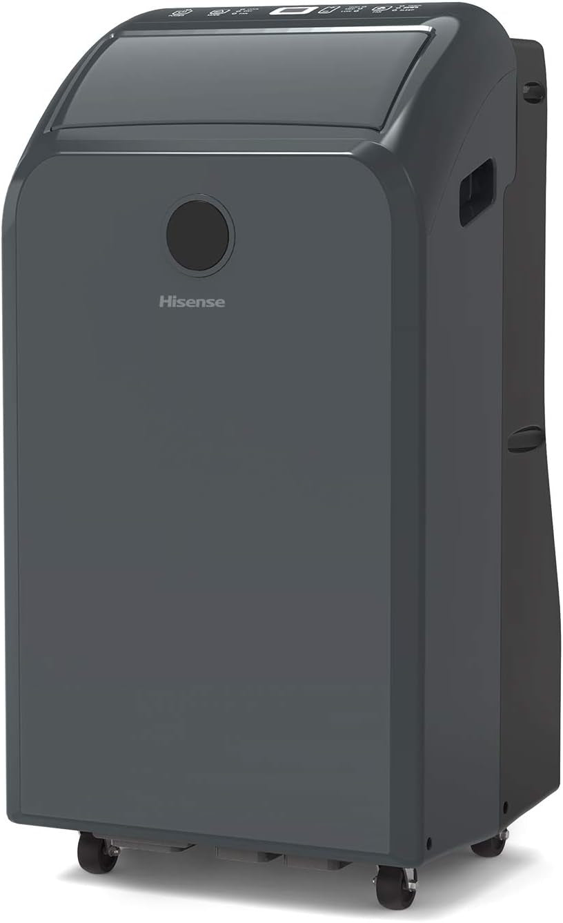 Hisense 10,000-BTU DOE Grey Vented Portable AC 115v w/ Remote Cools 550-sq ft AP1021TR1GD