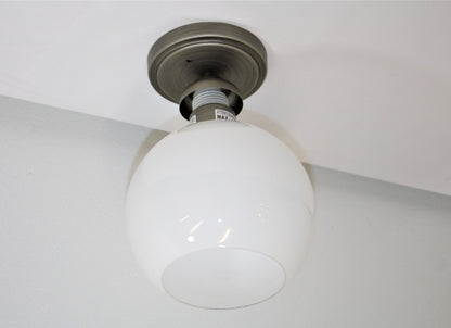 Sunset Lighting Chauncey 1-Light Semi Flush Steel Gray w/ White Glass F27001-59