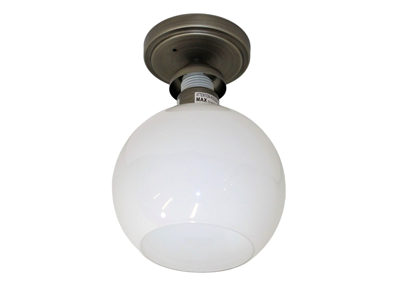 Sunset Lighting Chauncey 1-Light Semi Flush Steel Gray w/ White Glass F27001-59
