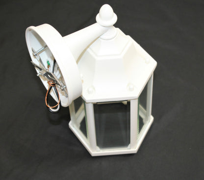 Sunset Lighting Outdoor Wall Sconce w/ Clear Beveled Glass, White Finish  F7851-30