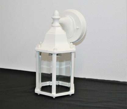 Sunset Lighting Outdoor Wall Sconce w/ Clear Beveled Glass, White Finish  F7851-30