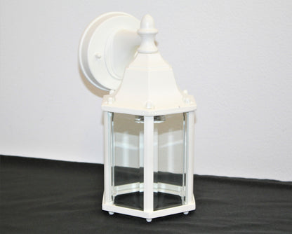 Sunset Lighting Outdoor Wall Sconce w/ Clear Beveled Glass, White Finish  F7851-30