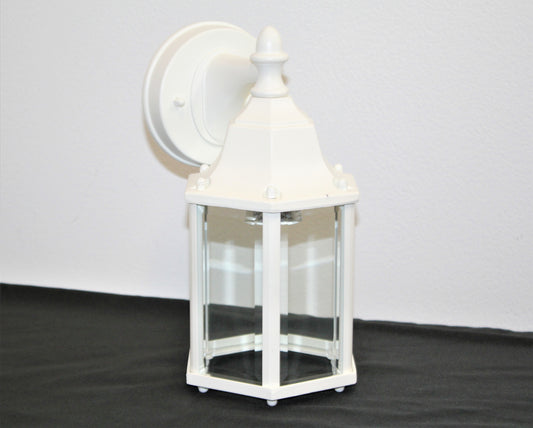 Sunset Lighting Outdoor Wall Sconce w/ Clear Beveled Glass, White Finish  F7851-30
