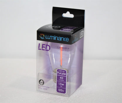 Luminance A19 Non-Dimmable E26 LED 1.5W Light S14 Bulb Purple L7578-RP-P