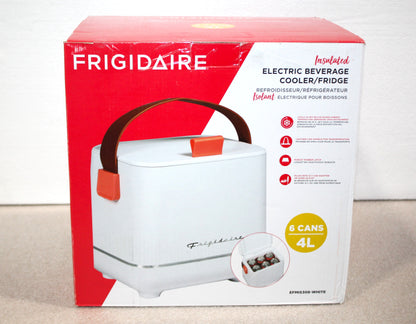Frigidaire 6-Can Retro Top-Opening Portable Beverage Mini Fridge/Cooler EFMIS308-WHITE
