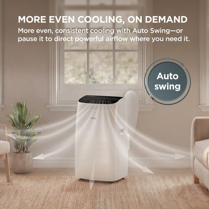 TCL - 450 Sq. Ft. 10,000 BTU Smart Portable Air Conditioner 3-in-1 with AC, Fan & Dehumidifier White T10PC5S