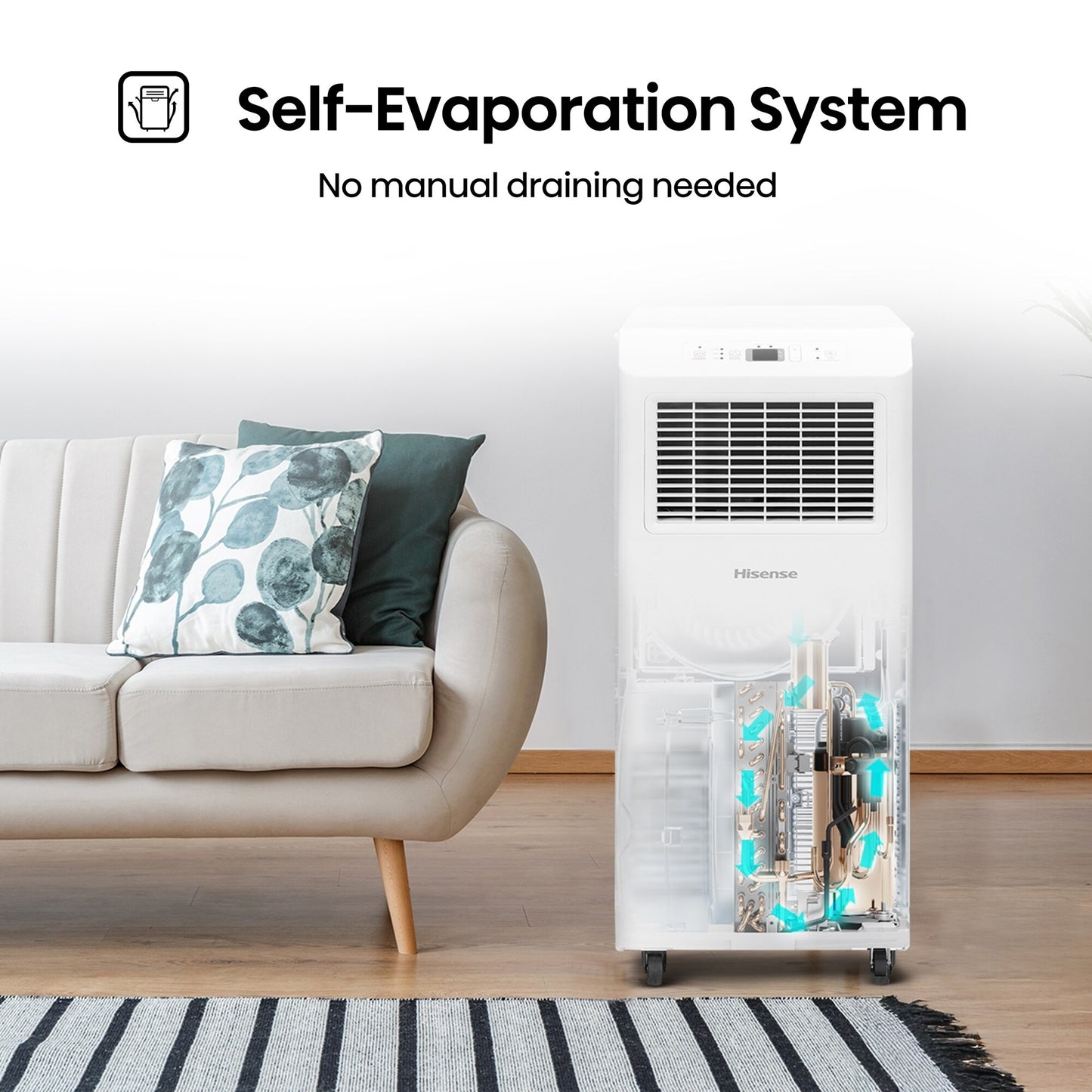 Hisense 5000 BTU (DOE) 115-Volt 150 sq. ft. Vented Small Room Portable Air Conditioner, Remote control - AP0525CR1W