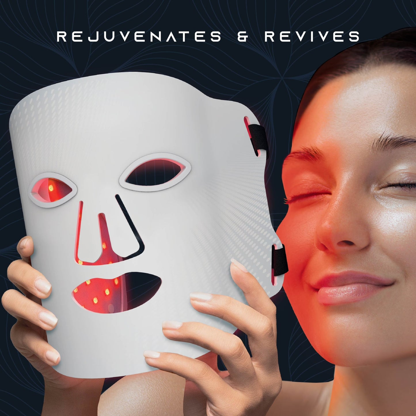Icon by Tzumi LED Face Mask, Red Light Therapy Facial Mask with 7 LED Color Spectrum, USB-C Rechargeable
