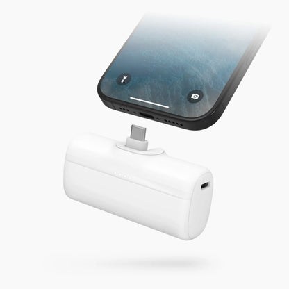 Nimble Bump 5000 mAh USB-C Power Bank w/ Foldable USB-C Connector White NB-BPC-5K1C-13623