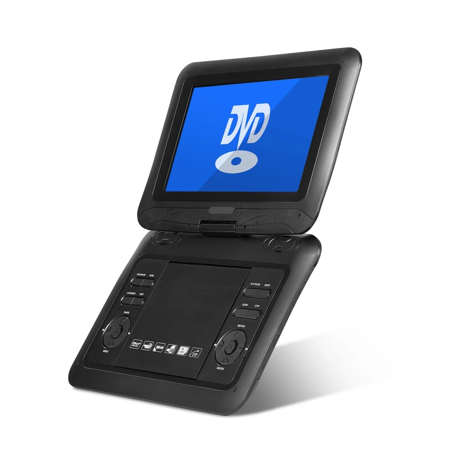 HOM Portable DVD Player 10.1" LCD Screen Recharge Battery SD Card Media Player
