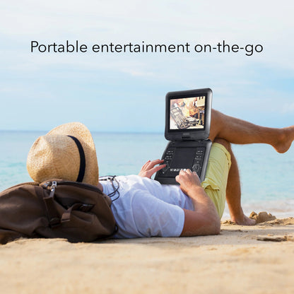 HOM Portable DVD Player 10.1" LCD Screen Recharge Battery SD Card Media Player