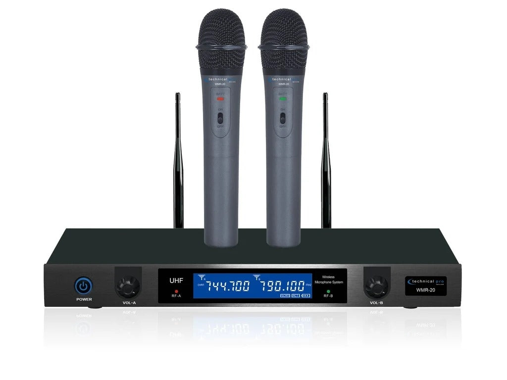 Technical Pro WM13S200 Professional Dual UHF Wireless Handheld Microphone System