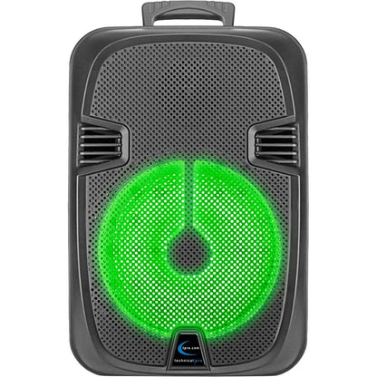 Technical Pro JB12PKG Rechargeable LED 12" Active Wireless Loudspeaker Package with Tripod, Microphone, and Cable